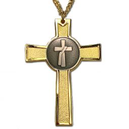 Gold Plated Pectoral Deacon Cross