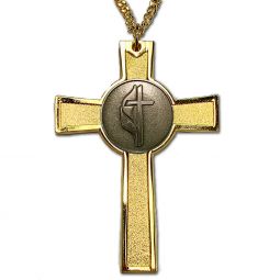 Gold Plated Pectoral Methodist Cross