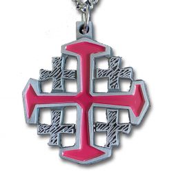 Crusaders Cross w/ Pink Enamel