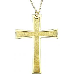 4 1/4" Gold Plated Pectoral Latin Cross