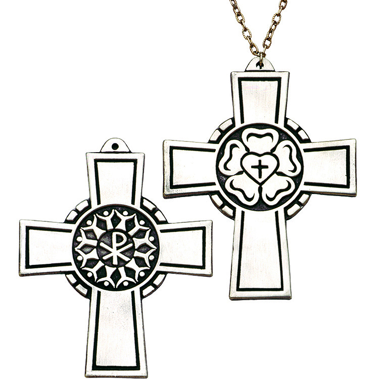 Pewter Luther's Rose Clergy Cross - Concordia Publishing House