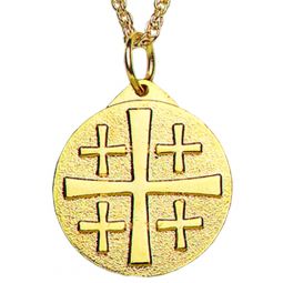 Gold Plated Jerusalem Cross Pendant