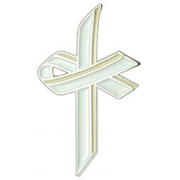 White Awareness Ribbon Cross