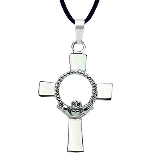 Claddagh Cross Pendant Necklace in 14K White Gold with Chain : Amazon.ca:  Clothing, Shoes & Accessories