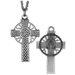 Fishers of Men Sculpted Cross Pendant in Sterling Silver and Bronze