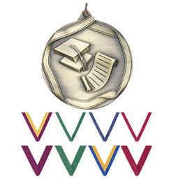 Graduation Medal with V-Neck Ribbon