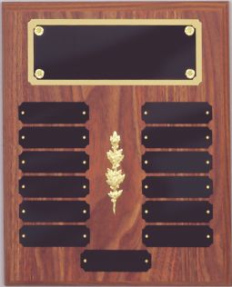 Walnut finish Perpetual Plaque- Decorated Center